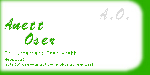 anett oser business card
